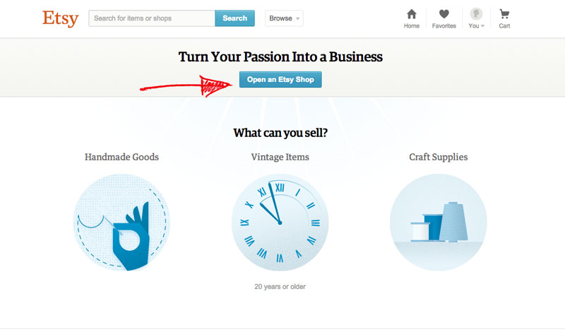 第二步建立Etsy商店