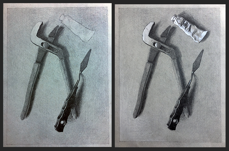 灰色的纸画阶段