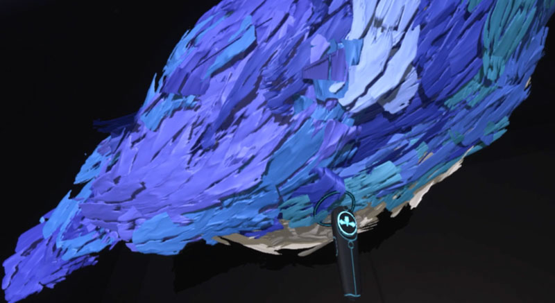 分层的笔触在倾斜刷