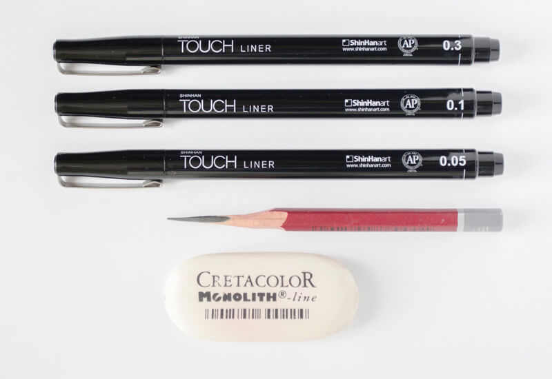 供应用墨水画的衬垫