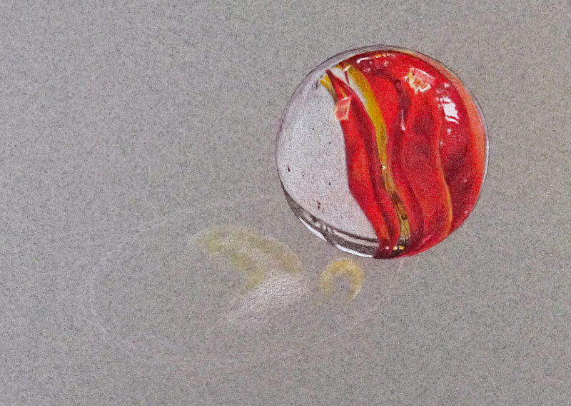 增加色彩对比在大理石上