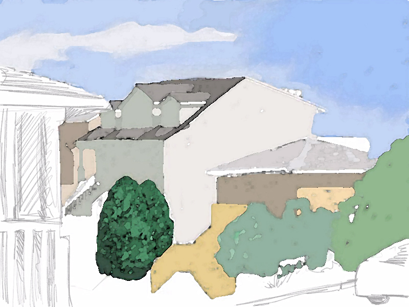 初始颜色阻塞在数字平板电脑绘画