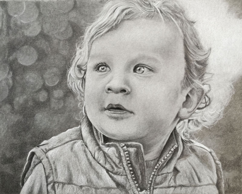 肖像绘画混合树桩