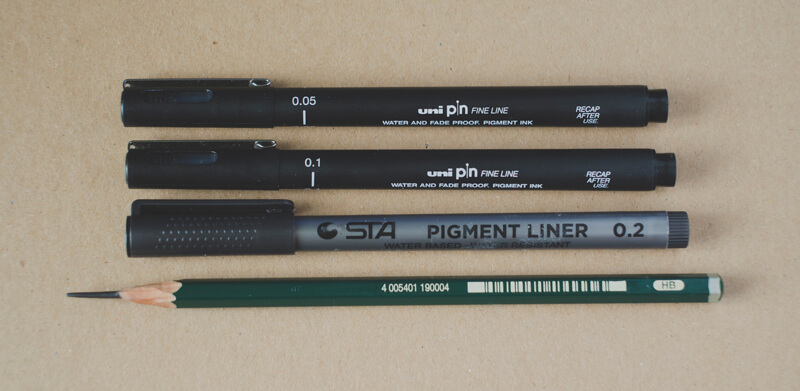 钢笔和墨水供应创建绘图