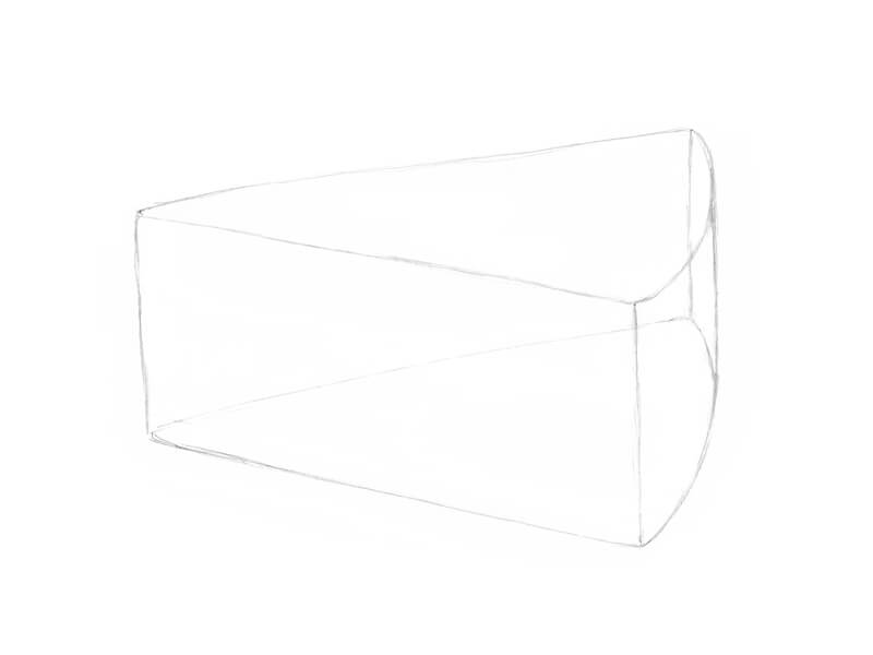 铅笔绘图框架的一块蛋糕