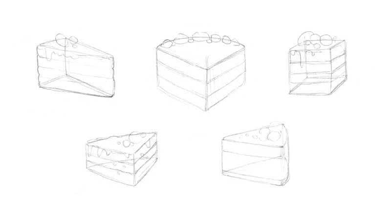 一块蛋糕的草图
