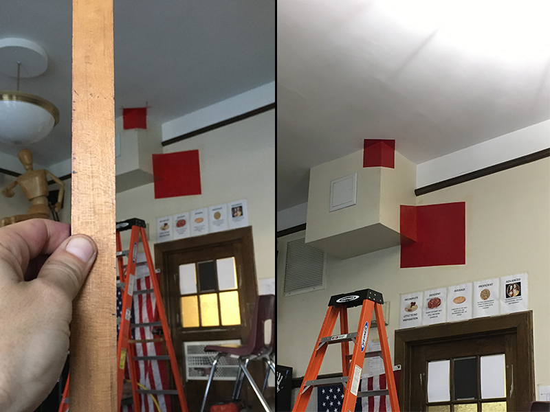 在墙上画一个变形的广场