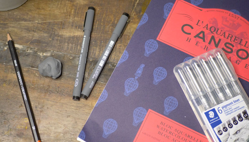 钢笔和墨水画的材料