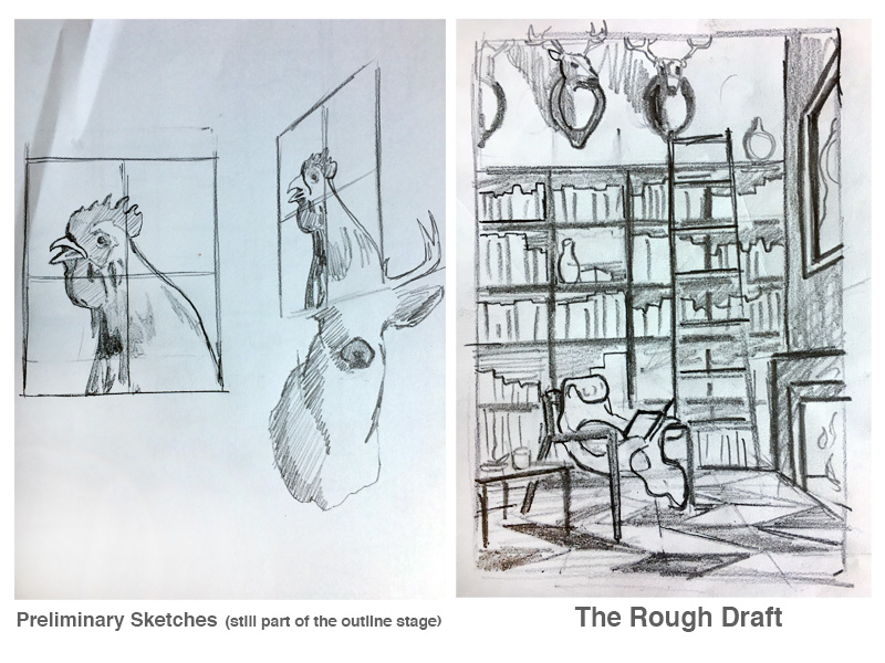 草稿完成艺术素描