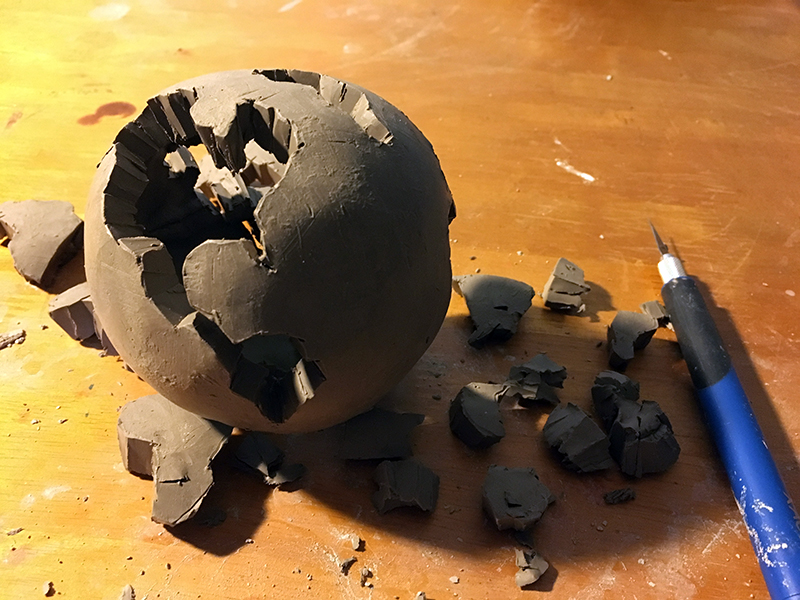 雕刻成粘土球模式