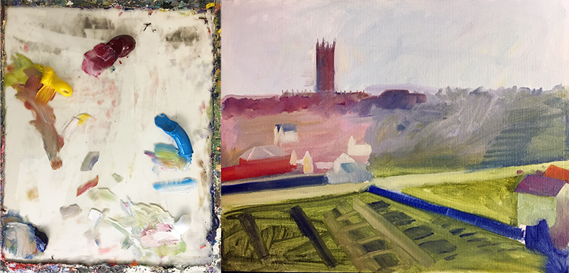 湿到湿景观——画强烈的颜色