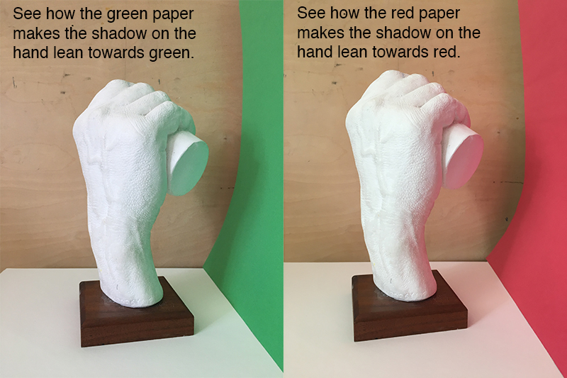 颜色反射的影子