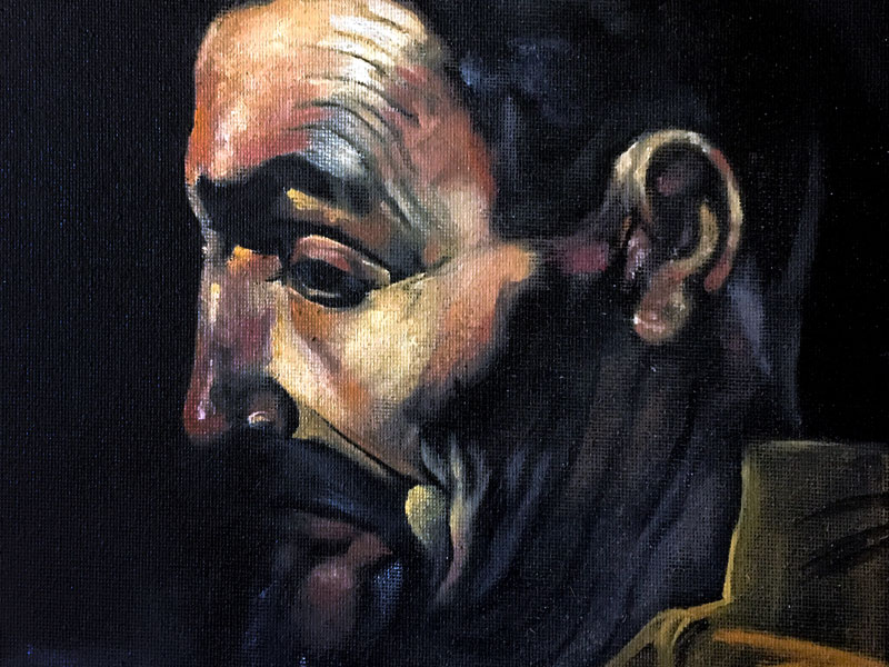 肉的颜色添加到巴洛克风格的肖像画