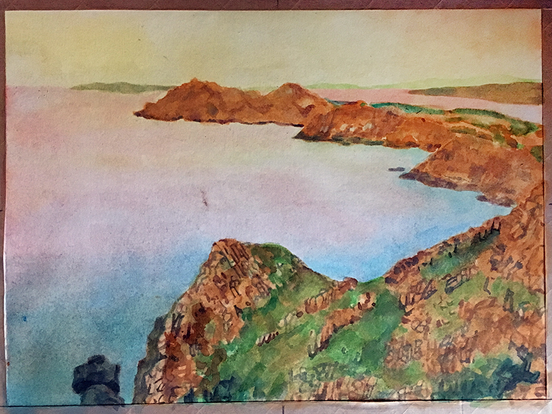 添加额外的清洗与宽阔的中风和较小的水彩