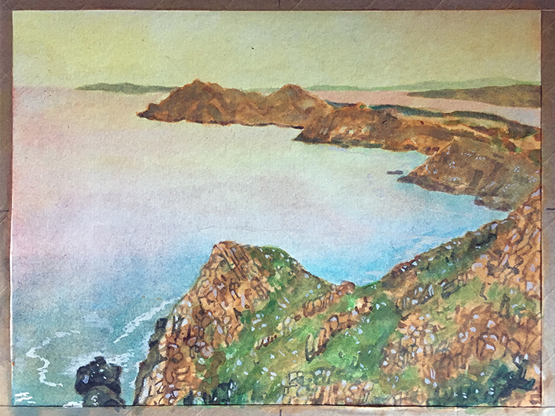 增加中国白水彩画