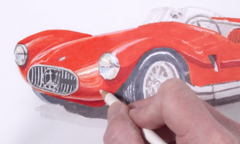 首先应用彩色铅笔