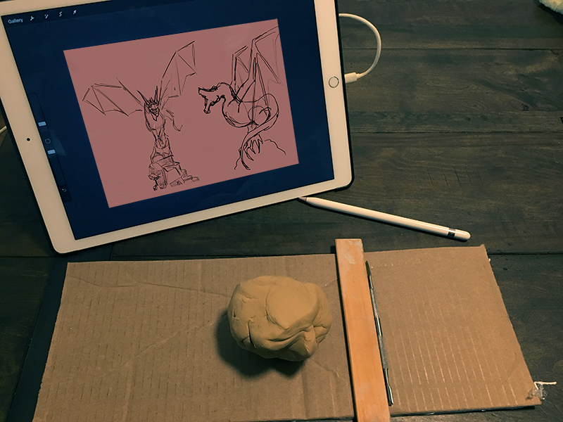 用橡皮泥做了一个3D模型,供参考