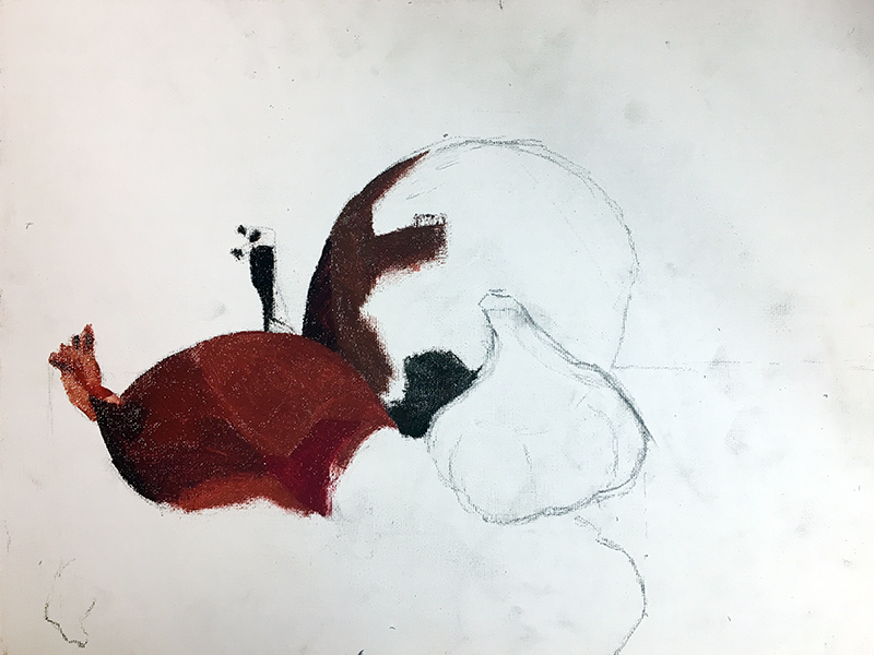 阻塞与油静物对象