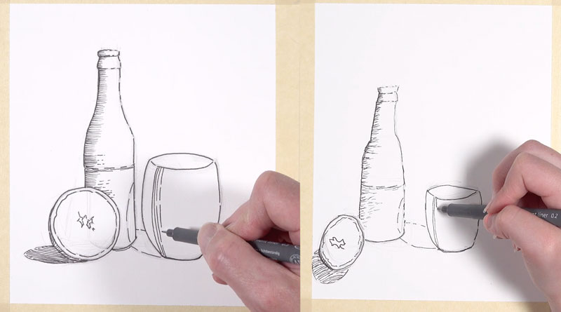 孵化用墨水来创建阴影