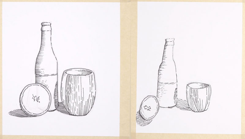 钢笔和墨水画完成