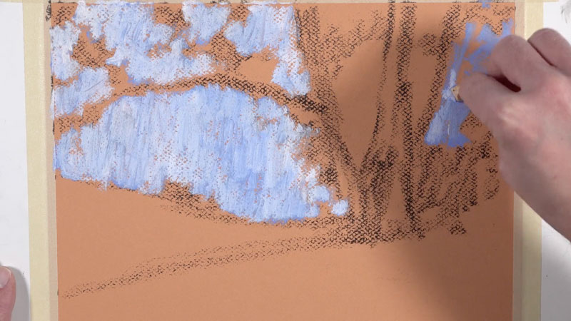 与石油彩笔画一个天空