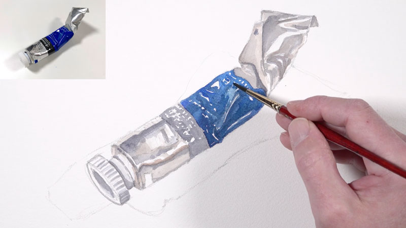 添加蓝色的油漆管