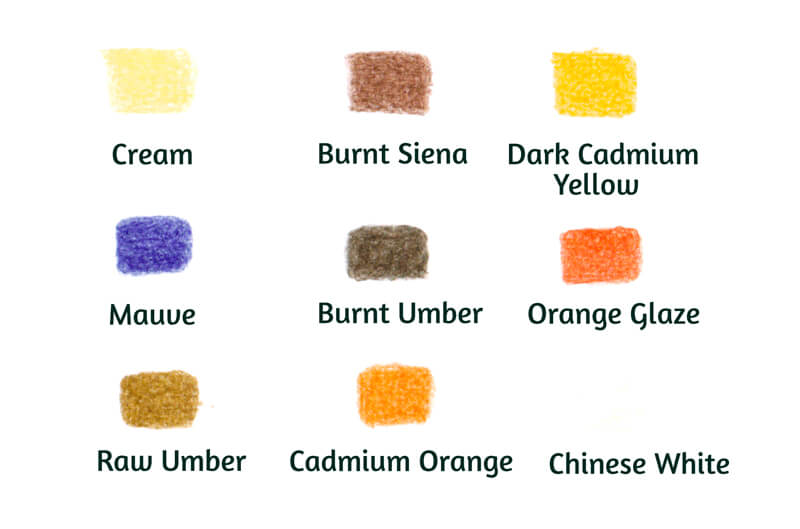 彩色铅笔的颜色用于这幅画