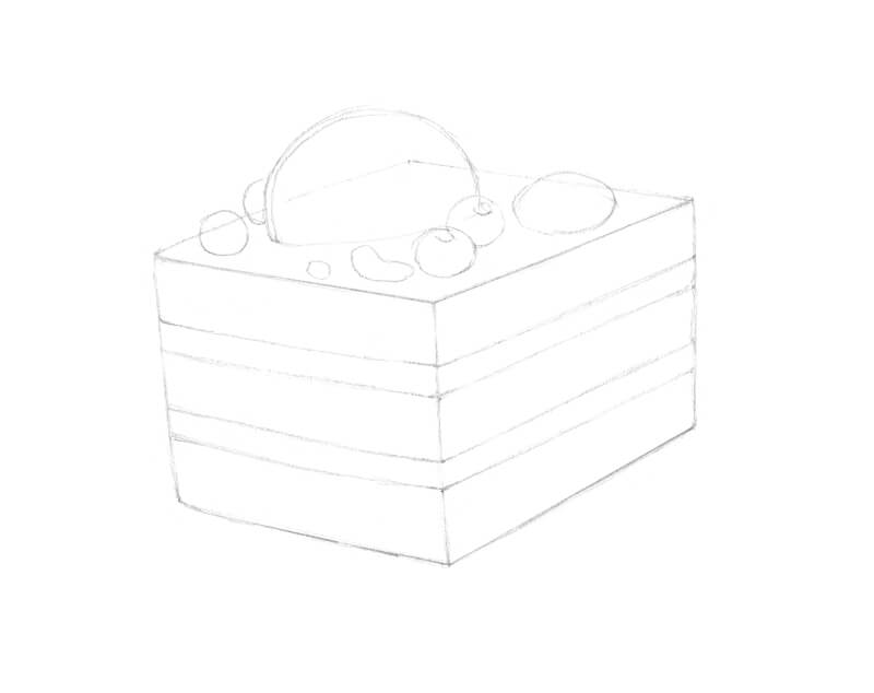 图纸上面的水果和坚果的蛋糕