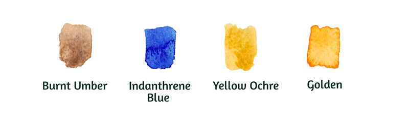 水彩色板的颜色用于绘画