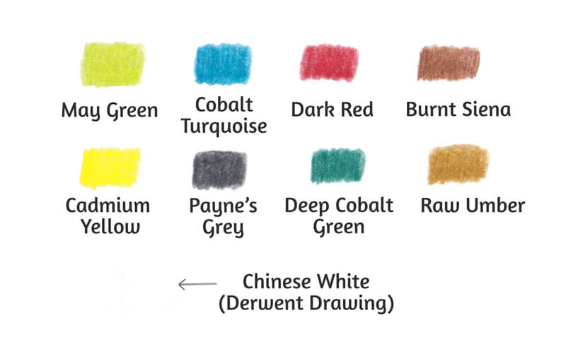 彩色铅笔用来画动物的鳞片