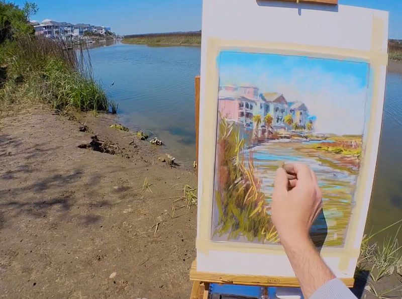 各种颜色的彩笔画水