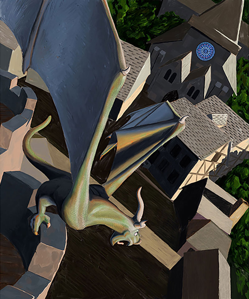 数字幻想画龙与生殖