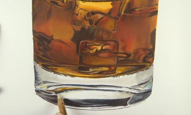 用彩色铅笔画玻璃