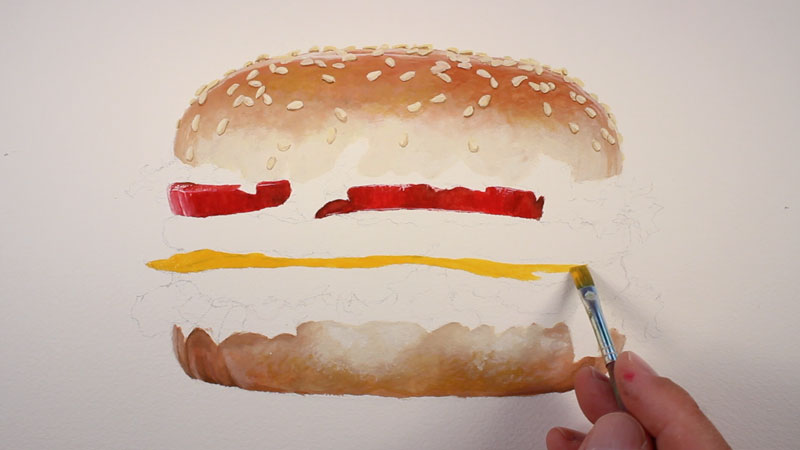 油漆的地方色彩,西红柿和奶酪