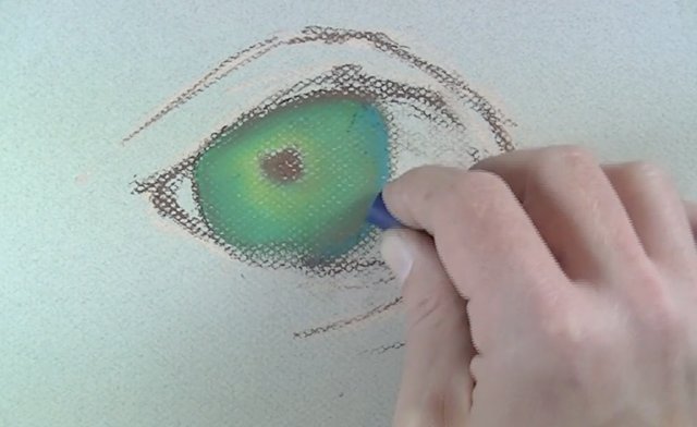 在虹膜的颜色分层。