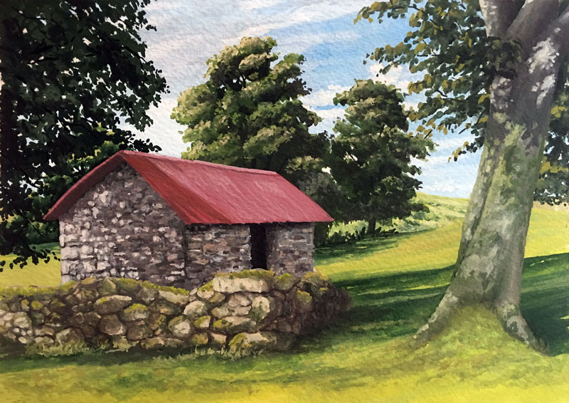 Landscape Painting with Guoache