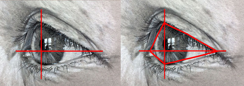 如何从侧面画眼睛-第一步-在眼睛上画一个迷你网格