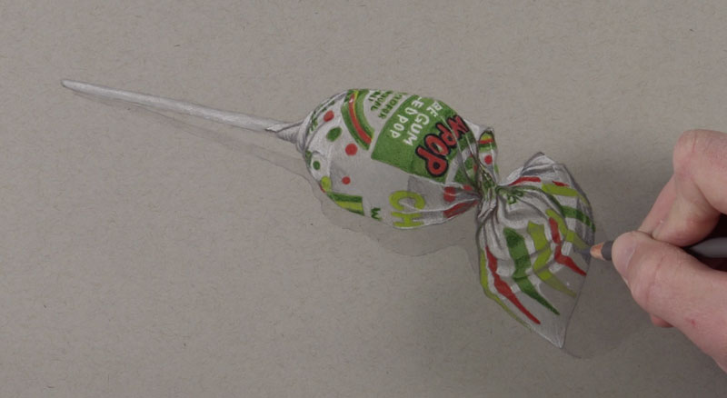 加强与彩色铅笔的阴影和对比