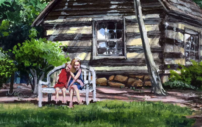 一幅水粉画的细节