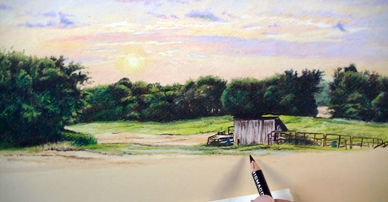 Waxed-based彩色铅笔画画