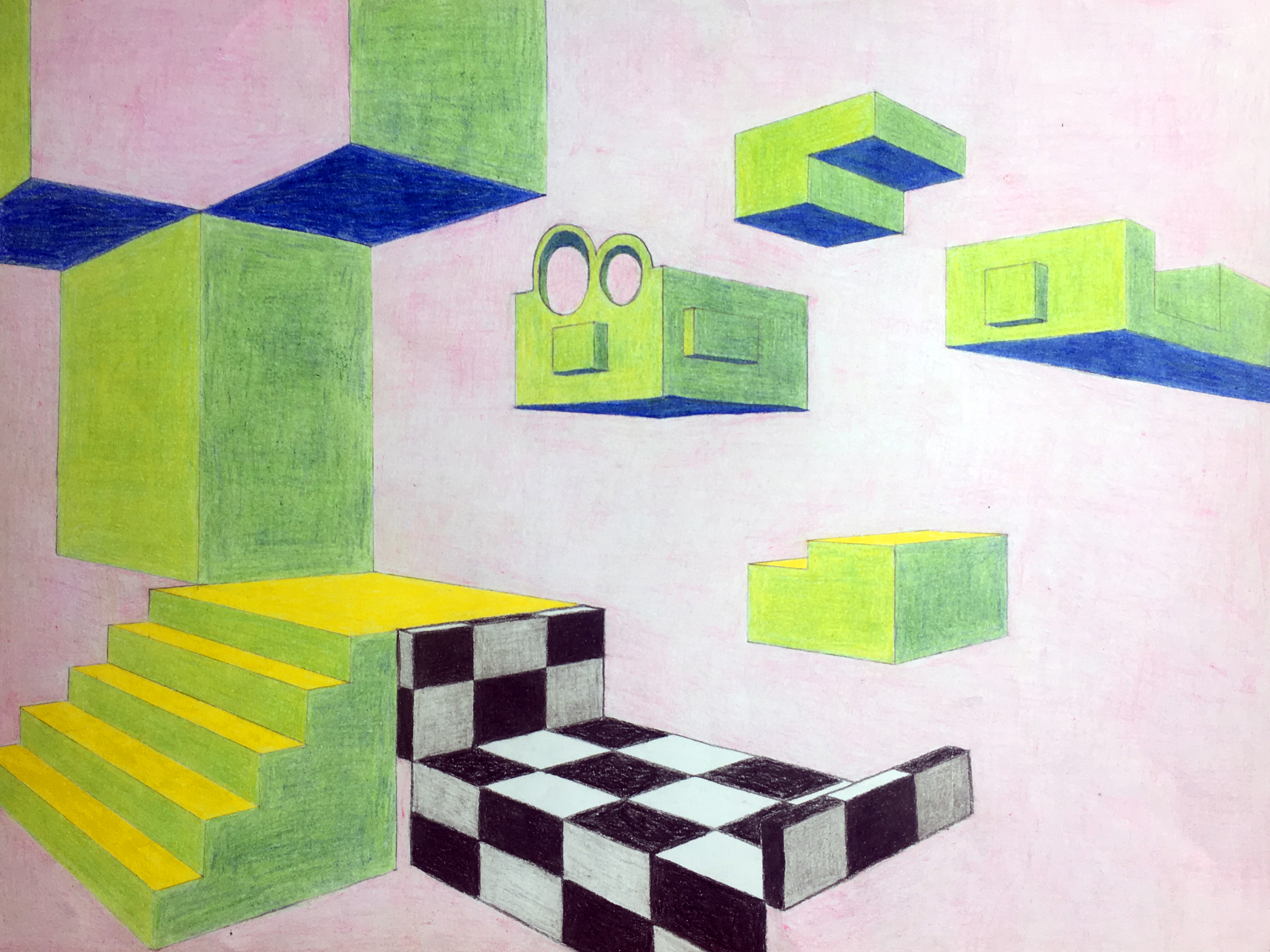 两个点透视学生的例子