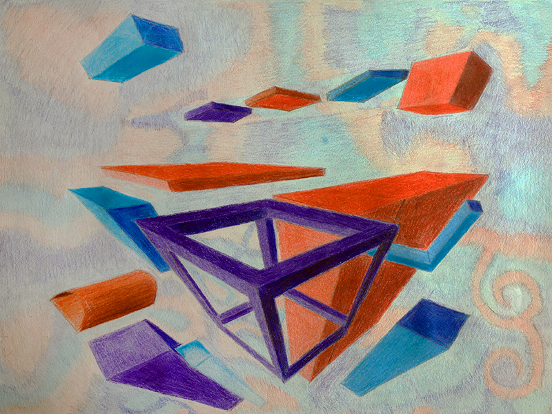 三个点透视学生的例子