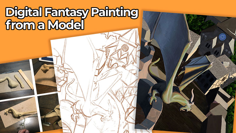数字幻想绘画从一个模型与Procreate