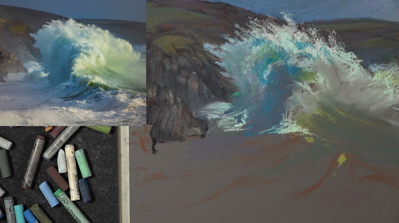 绘制波凉爽和温暖的颜色