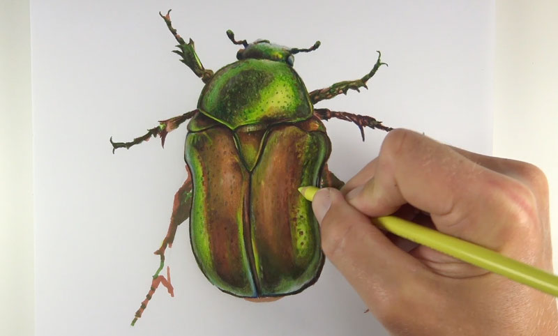 创造深度有彩色铅笔