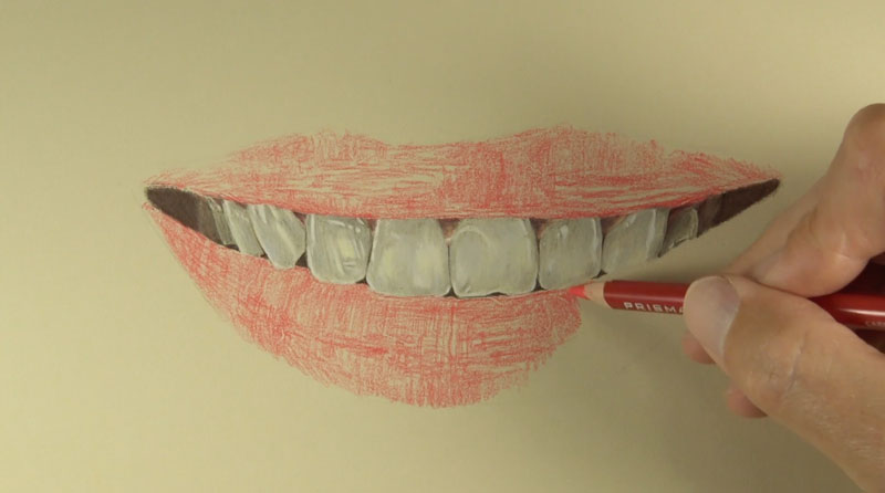 最初的嘴唇的颜色应用