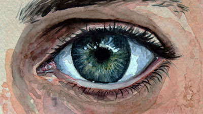 如何用水彩颜料眼睛吗