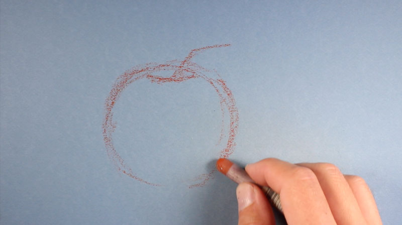 油粉彩苹果步骤1