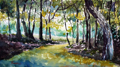 水彩林地景观第1部分